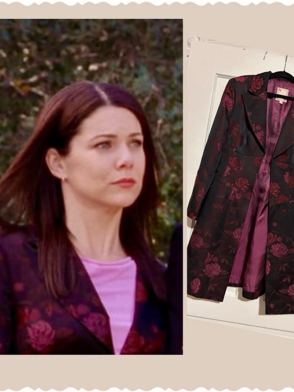 ASO Gilmore Girls Black Jacquard Rose Floral Jacket As Seen On Lorelai Vintage